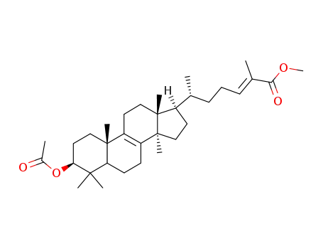 Molecular Structure of 68349-56-4 ((E)-(R)-6-((3S,10S,13R,14R,17R)-3-Acetoxy-4,4,10,13,14-pentamethyl-2,3,4,5,6,7,10,11,12,13,14,15,16,17-tetradecahydro-1H-cyclopenta[a]phenanthren-17-yl)-2-methyl-hept-2-enoic acid methyl ester)