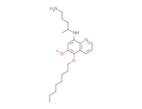 Molecular Structure of 81359-06-0 (N<sup>4</sup>-(6-Methoxy-5-octyloxy-quinolin-8-yl)-pentane-1,4-diamine)