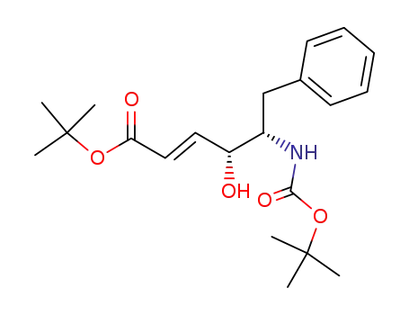 2-Hexenoic acid,
5-[[(1,1-dimethylethoxy)carbonyl]amino]-4-hydroxy-6-phenyl-,
1,1-dimethylethyl ester, (2E,4R,5S)-