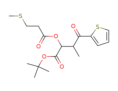 Molecular Structure of 1097736-17-8 (tert-butyl-3-methyl-2-(3-(methylthio)propanoyloxy)-4-oxo-4-(thiophen-2-yl)butanoate)
