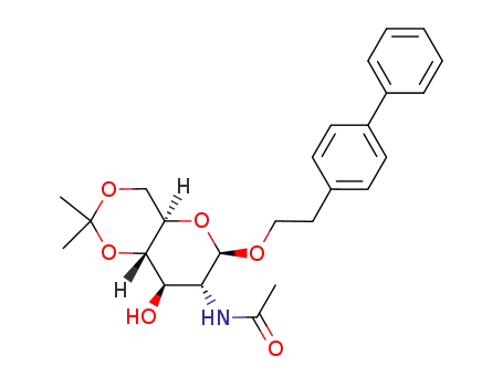 Molecular Structure of 913816-41-8 (2-p-biphenylethyl 2-acetamido-2-deoxy-4,6-O-isopropylidene-β-D-glucopyranoside)