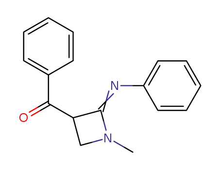 Molecular Structure of 137661-17-7 (Methanone, [1-methyl-2-(phenylimino)-3-azetidinyl]phenyl-, (E)-)