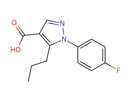 Molecular Structure of 924644-70-2 (1H-Pyrazole-4-carboxylic acid, 1-(4-fluorophenyl)-5-propyl-)