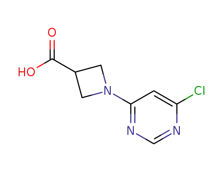 Molecular Structure of 1289387-12-7 (1-(6-Chloro-pyrimidin-4-yl)-azetidine-3-carboxylic acid)
