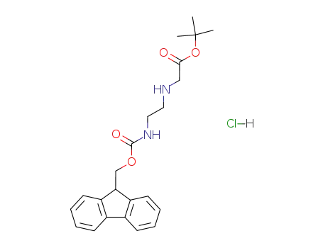 Molecular Structure of 169396-88-7 (N-[2-(FMOC-AMINO)-ETHYL]GLYCINE TERT-BUTYL ESTER HYDROCHLORIDE)