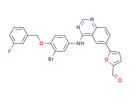 2-Furancarboxaldehyde,
5-[4-[[3-bromo-4-[(3-fluorophenyl)methoxy]phenyl]amino]-6-quinazolinyl]
-