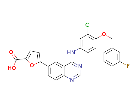 5-{4-[3-chloro-4-(3-fluorobenzyloxy)phenylamino]quinazolin-6-yl}furan-2-carboxylic acid