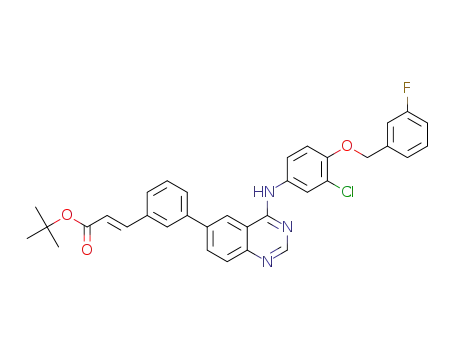 3-[3-{4-(3-chloro-4-(3-fluorobenzyloxy)phenylamino)quinazolin-6-yl}phenyl]acrylic acid tert-butyl ester
