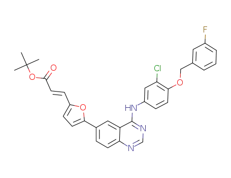 3-[5-{4-(3-chloro-4-(3-fluorobenzyloxy)phenylamino)quinazolin-6-yl}furan-2-yl]acrylic acid tert-butyl ester