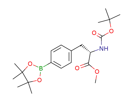 Molecular Structure of 220587-29-1 ((S)-methyl 2-(tert-butoxycarbonylamino)-3-(4-(4,4,5,5-tetramethyl-1,3,2-dioxaborolan-2-yl)phenyl)propanoate)
