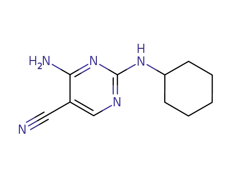 Molecular Structure of 99988-17-7 (4-amino-2-(cyclohexylamino)-5-pyrimidinecarbonitrile)