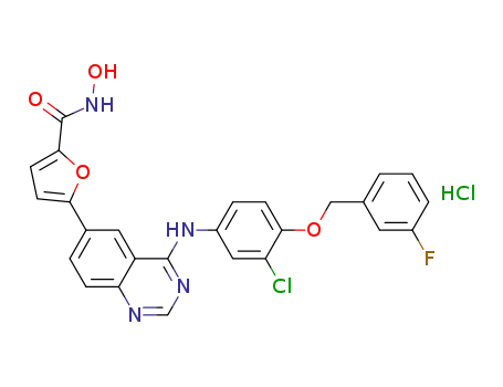 5-{4-[3-chloro-4-(3-fluorobenzyloxy)phenylamino]quinazolin-6-yl}furan-2-carboxylic acid hydroxyamide hydrochloride