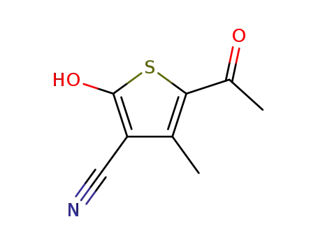 Molecular Structure of 120456-32-8 (5-ACETYL-2-HYDROXY-4-METHYLTHIOPHENE-3-CARBONITRILE)