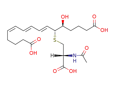 Molecular Structure of 114115-52-5 (16-carboxy-17,18,19,20-tetranor-14,15-dihydro-N-acetylleukotriene E4)