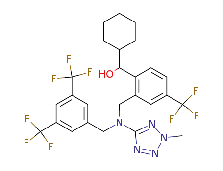 (2-{[(3,5-bis-trifluoromethyl-benzyl)-(2-methyl-2H-tetrazol-5-yl)-amino]-methyl}-4-trifluoromethyl-phenyl)-cyclohexyl-methanol