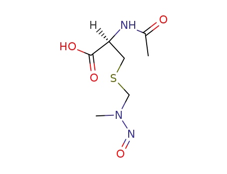 Molecular Structure of 108342-76-3 (L-Cysteine, N-acetyl-S-[(methylnitrosoamino)methyl]-)