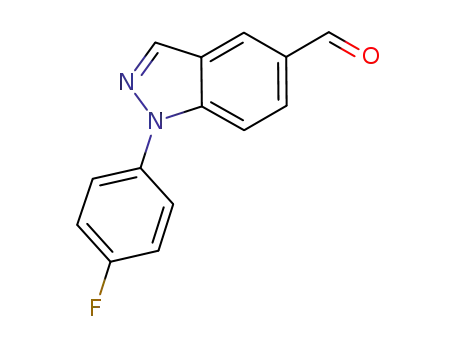 Molecular Structure of 917494-83-8 (1-(4-fluorophenyl)-1H-indazole-5-carbaldehyde)