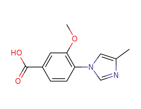 Molecular Structure of 937026-26-1 (3-methoxy-4-(4-methyl-1H-imidazol-1-yl)benzoic acid)