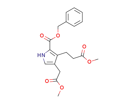 Molecular Structure of 50622-60-1 (1H-Pyrrole-3-propanoic acid,
4-(2-methoxy-2-oxoethyl)-2-[(phenylmethoxy)carbonyl]-, methyl ester)