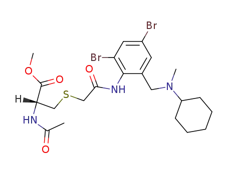L-Cysteine, N-acetyl-S-(2-((2,4-dibromo-6-((cyclohexylmethylamino)methyl)phenyl)amino)-2-oxoethyl)-, methyl ester
