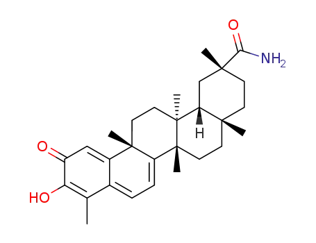 Molecular Structure of 1361057-85-3 ((2R,4aS,6aS,12bR,14aS,14bR)-10-hydroxy-2,4-a,6a,9,12b,14a-hexamethyl-11-oxo-1,2,3,4,4a,5,6,6a,11,12b,13,14,14a,14b-tetradecahydropicene-2-carboxamide)