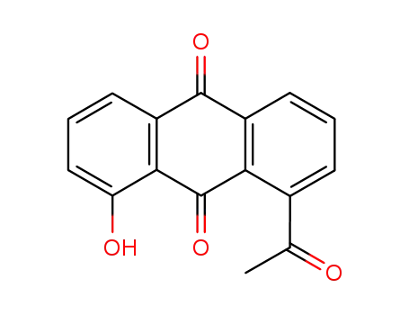 Molecular Structure of 63972-52-1 (9,10-Anthracenedione, 1-acetyl-8-hydroxy-)