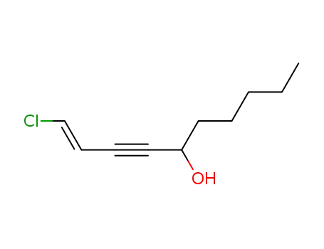 Molecular Structure of 127744-31-4 ((1E)-1-chloro-5-hydroxy-dec-1-en-3-yne)