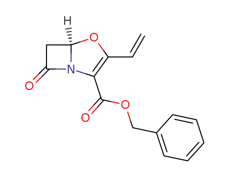 Molecular Structure of 63612-81-7 (4-Oxa-1-azabicyclo[3.2.0]hept-2-ene-2-carboxylic acid,
3-ethenyl-7-oxo-, phenylmethyl ester, (R)-)