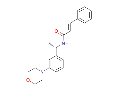 Molecular Structure of 477307-00-9 (2-Propenamide, N-[(1S)-1-[3-(4-morpholinyl)phenyl]ethyl]-3-phenyl-,
(2E)-)