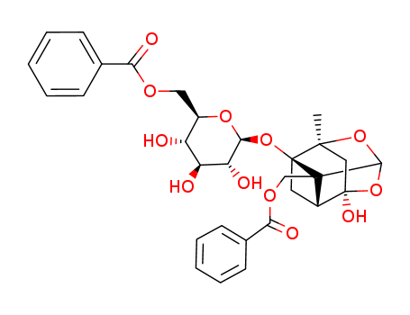 b-D-Glucopyranoside,(1aR,2S,3aR,5R,5aR,5bS)-5b-[(benzoyloxy)methyl]tetrahydro-5-hydroxy-2-methyl-2,5-methano-1H-3,4-dioxacyclobuta[cd]pentalen-1a(2H)-yl,6-benzoate