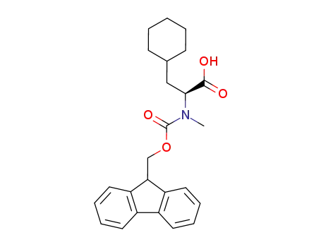 Molecular Structure of 148983-03-3 ((S)-2-((((9H-Fluoren-9-yl)methoxy)carbonyl)(methyl)amino)-3-cyclohexylpropanoic acid)