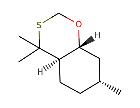 Molecular Structure of 79618-03-4 ((4aR,7R,8aR)-4,4,7-Trimethyl-hexahydro-1-oxa-3-thia-naphthalene)