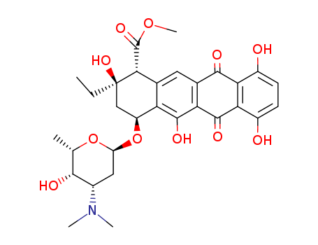 1-Naphthacenecarboxylicacid,2-ethyl-1,2,3,4,6,11-hexahydro-2,5,7,10-tetrahydroxy-6,11-dioxo-4-[[2,3,6-trideoxy-3-(dimethylamino)-a-L-lyxo-hexopyranosyl]oxy]-,methyl ester, (1R,2R,4S)-
