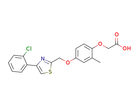 Molecular Structure of 1050506-75-6 (Acetic acid, 2-[4-[[4-(2-chlorophenyl)-2-thiazolyl]methoxy]-2-methylphenoxy]-)