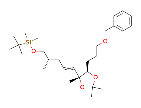 ((S)-5-{(4R,5R)-5-[3-(benzyloxy)propyl]-2,2,4-trimethyl-1,3-dioxolan-4-yl}-2-methylpent-4-enyloxy)(tert-butyl)dimethylsilane
