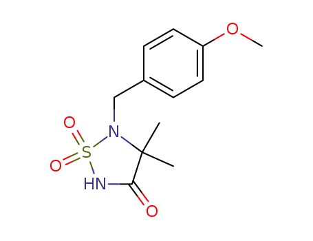 Molecular Structure of 283587-22-4 (5-(4-METHOXY-BENZYL)-4,4-DIMETHYL-1,1-DIOXO-1L6-[1,2,5]THIADIAZOLIDIN-3-ONE)