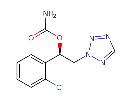 Molecular Structure of 913088-80-9 (carbamic acid (R)-1-(2-chlorophenyl)-2-(tetrazol-2-yl)ethyl ester)