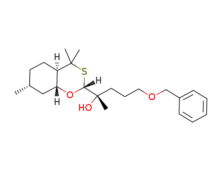 (S)-5-Benzyloxy-2-((2R,4aR,7R,8aR)-4,4,7-trimethyl-hexahydro-1-oxa-3-thia-naphthalen-2-yl)-pentan-2-ol
