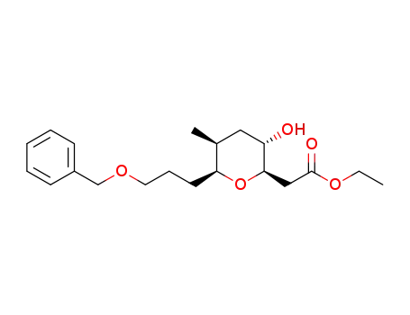 ethyl 2-((2R,3S,5S,6S)-6-(3-(benzyloxy)propyl)-3-hydroxy-5-methyltetrahydro-2H-pyran-2-yl)acetate