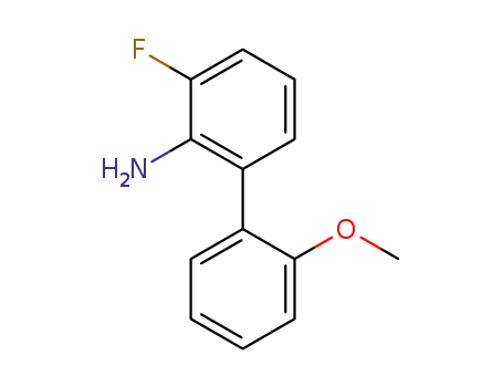 Molecular Structure of 1338379-58-0 (3-fluoro-2'-methoxy-[1,1'-biphenyl]-2-amine)