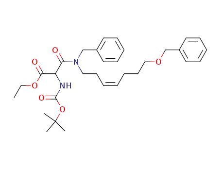 <i>N</i>-benzyl-<i>N</i>-(7-benzyloxy-hept-3-enyl)-2-<i>tert</i>-butoxycarbonylamino-malonamic acid ethyl ester