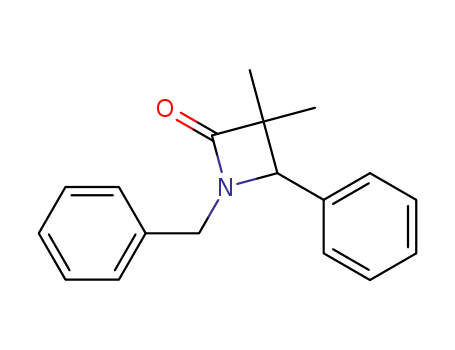 Molecular Structure of 7468-30-6 (1-Benzyl-3,3-dimethyl-4-phenylazetidine-2-one)