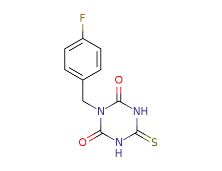 Molecular Structure of 1616091-83-8 (3-(4-fluorobenzyl)-6-thioxo-1,3,5-triazine-2,4-dione)