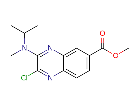 Molecular Structure of 1268867-67-9 (methyl 2-chloro-3-(isopropyl(methyl)amino)quinoxaline-6-carboxylate)
