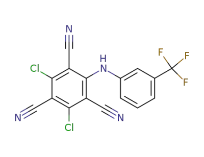 2,4-ジクロロ-6-[[3-(トリフルオロメチル)フェニル]アミノ]-1,3,5-ベンゼントリカルボニトリル