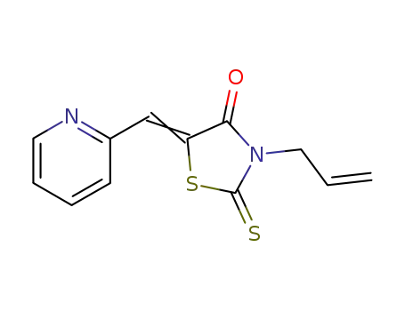 Molecular Structure of 5243-66-3 (3-(prop-2-en-1-yl)-5-(pyridin-2-ylmethylidene)-2-thioxo-1,3-thiazolidin-4-one)