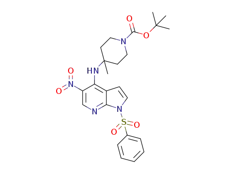 4-(5-nitro-1-phenylsulfonyl-1H-pyrrolo[2,3-b]pyridine-4-ylamino)-4-methylpiperdine-1-carboxylic acid tert-butyl ester