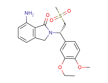Molecular Structure of 635705-76-9 (7-amino-2-[(1S)-1-(3-ethoxy-4-methoxyphenyl)-2-(methylsulfonyl)ethyl]isoindolin-1-one)