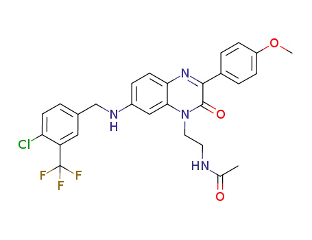 N-(2-(7-(4-chloro-3-(trifluoromethyl)benzylamino)-3-(4-methoxyphenyl)-2-oxoquinoxalin-1(2H)-yl)ethyl)acetamide