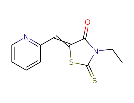 Molecular Structure of 5243-65-2 (3-ethyl-5-(pyridin-2-ylmethylidene)-2-thioxo-1,3-thiazolidin-4-one)